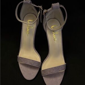 Lulu's Gray Rhinestone Embellished Heels